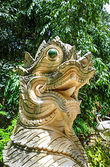 Image showing White statue in Wat Palad temple, Chiang Mai, Thailand