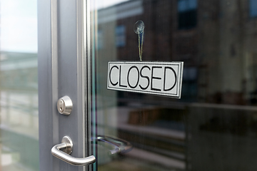 Image showing glass door of closed shop or office