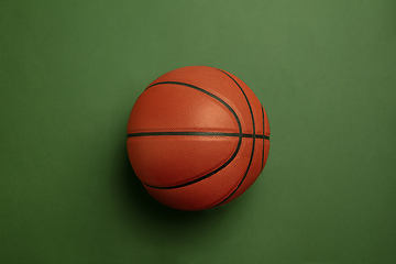 Image showing Sport equipment isolated on green studio background