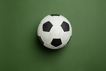 Image showing Sport equipment isolated on green studio background