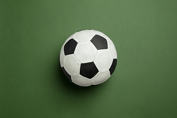 Image showing Sport equipment isolated on green studio background