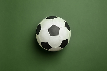 Image showing Sport equipment isolated on green studio background