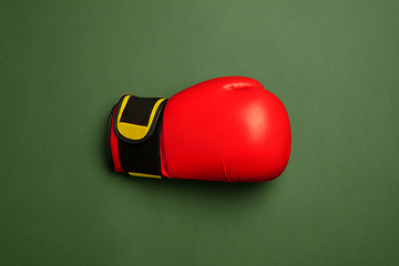 Image showing Sport equipment isolated on green studio background