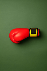 Image showing Sport equipment isolated on green studio background