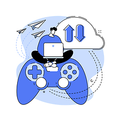 Image showing Cloud gaming abstract concept vector illustration.