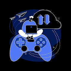 Image showing Cloud gaming abstract concept vector illustration.