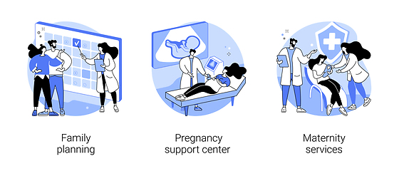 Image showing Pregnancy and birth support abstract concept vector illustrations.