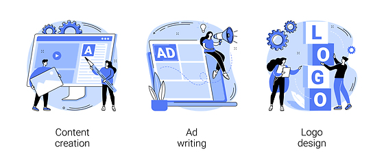 Image showing Digital marketing copywriting abstract concept vector illustrations.