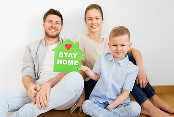 Image showing happy family staying at home during quarantine