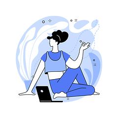 Image showing Home yoga abstract concept vector illustration.