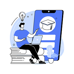 Image showing Mobile learning abstract concept vector illustration.