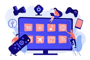 Image showing Smart TV accessories concept vector illustration.