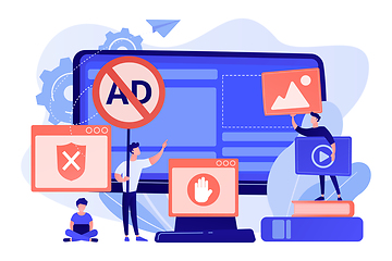 Image showing Ad blocking software concept vector illustration.