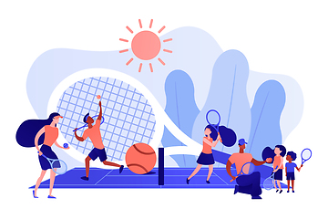 Image showing Tennis camp concept vector illustration.