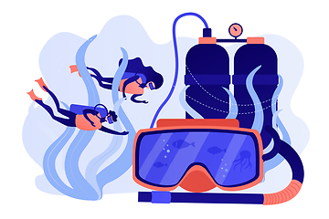 Image showing Diving school concept vector illustration.