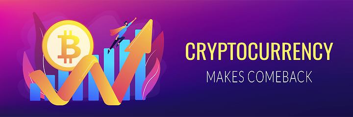 Image showing Cryptocurrency makes comeback concept banner header