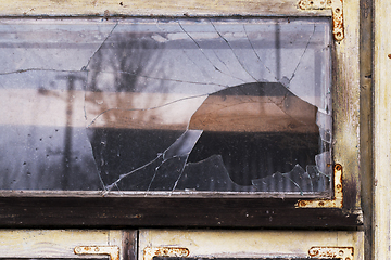 Image showing Broken glass, close-up