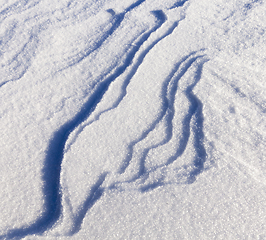 Image showing Snow drifts in winter