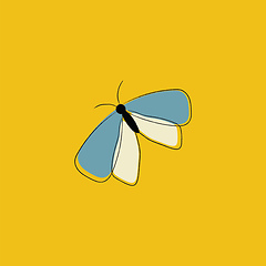 Image showing Portrait of a butterfly over yellow background vector or color i