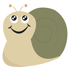 Image showing Smiling snail vector or color illustration