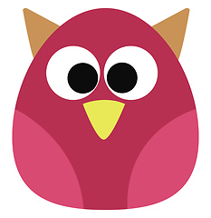Image showing A beautiful pink owl vector or color illustration