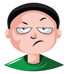 Image showing Male in a green top is very jealous illustration vector on white