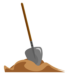 Image showing Long shovel vector or color illustration