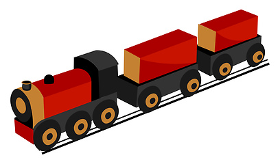 Image showing Toy train vector or color illustration