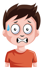 Image showing Student looking very stressed illustration vector on white backg