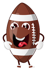 Image showing Rugby ball yelling, illustration, vector on white background.