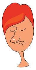 Image showing A boy in red hair vector or color illustration