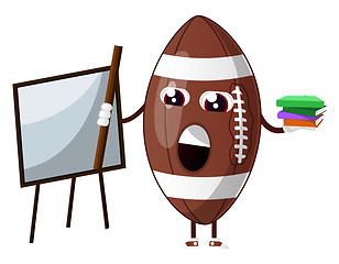 Image showing Rugby ball is teaching, illustration, vector on white background