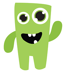 Image showing A cute green monster vector or color illustration