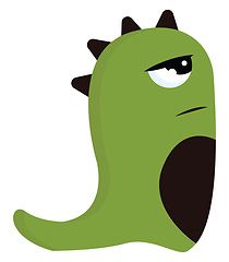 Image showing An ugly green monster with brown horns vector or color illustrat