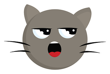 Image showing A screaming cat vector or color illustration