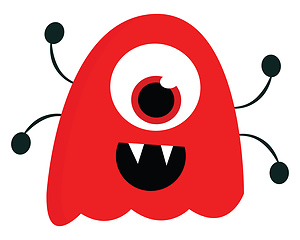 Image showing A red monster with four hands vector or color illustration