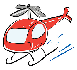 Image showing Red helicopter illustration vector on white background 