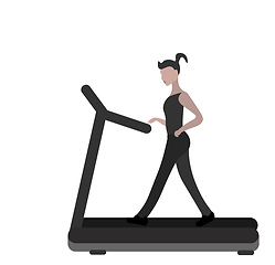 Image showing Black treadmill vector or color illustration