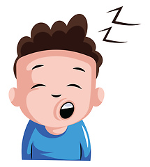 Image showing Sleepy boy in blue top illustration vector on white background