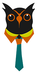 Image showing owl with tie vector or color illustration