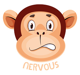 Image showing Monkey is feeling nervous, illustration, vector on white backgro