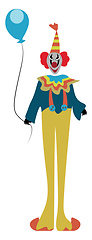 Image showing Funny clown vector or color illustration