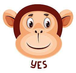Image showing Monkey is saying yes, illustration, vector on white background.