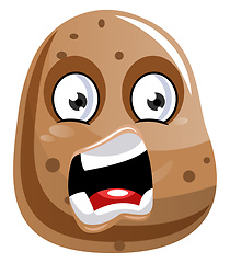 Image showing Angry looking brown potato illustration vector on white backgrou