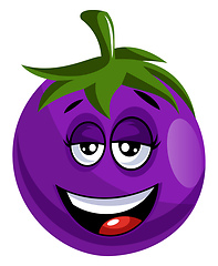 Image showing Relaxed brinjal illustration vector on white background