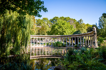 Image showing Corinthian colonnade in Parc Monceau, Paris, France