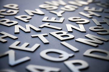 Image showing Mixed letters pile closeup photo