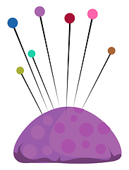 Image showing A purple pincushion vector or color illustration