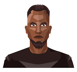 Image showing African guy with beard and short hair illustration vector on whi