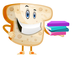 Image showing Bread with books illustration vector on white background